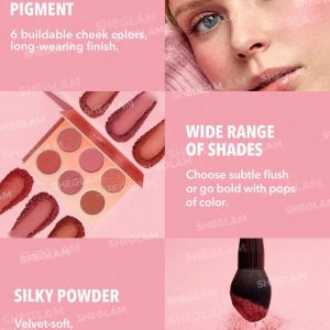 پالت رژگونه 6 رنگ شیگلم SHEGLAM مدل Floral Flush رنگ Blushing Bouquet
